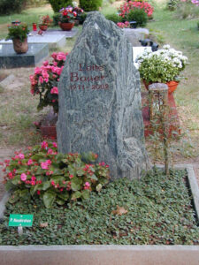 Naturgrabstein in Form eines spitzen Bergs